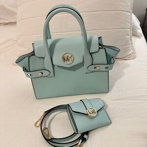 Michael Kors Mint Green Satchel Set